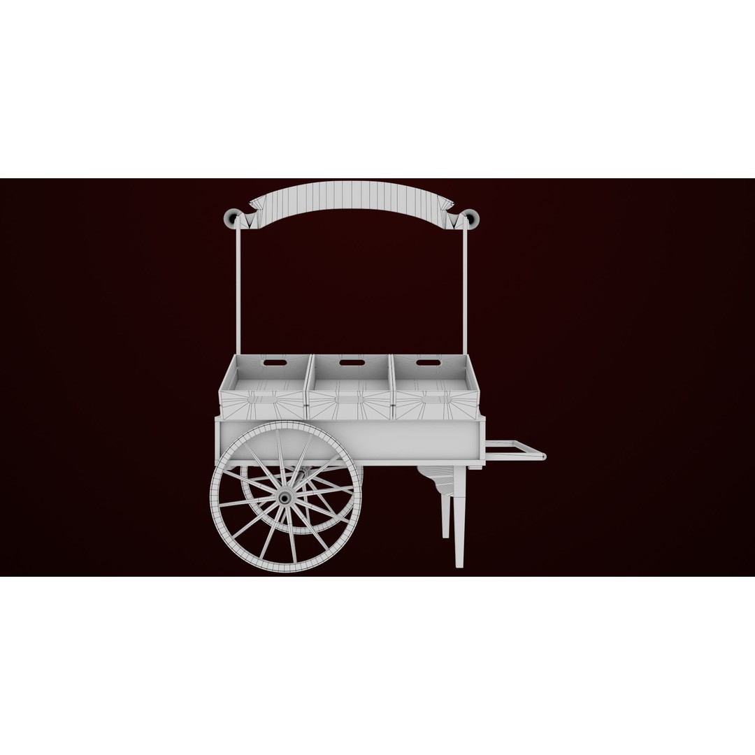 Wooden Wagon Cart 3D Model – Low Poly Game Asset, FBX, PBR Textures - View 33