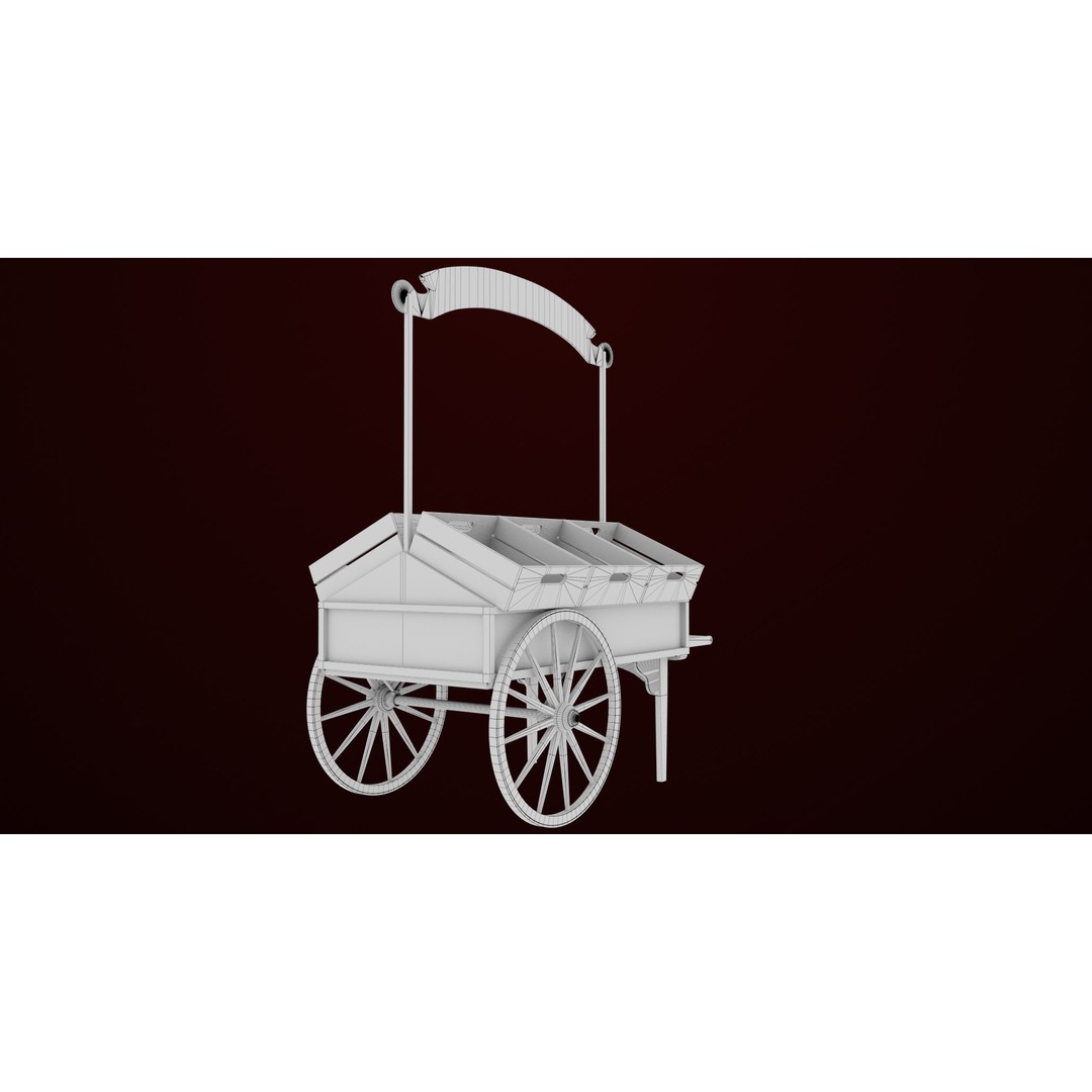 Wooden Wagon Cart 3D Model – Low Poly Game Asset, FBX, PBR Textures - View 34