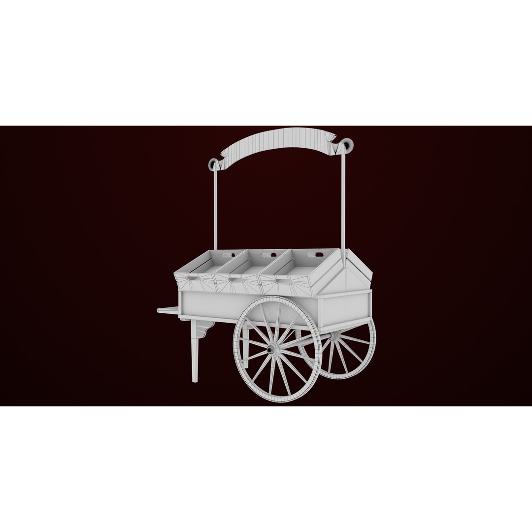 Wooden Wagon Cart 3D Model – Low Poly Game Asset, FBX, PBR Textures - View 35