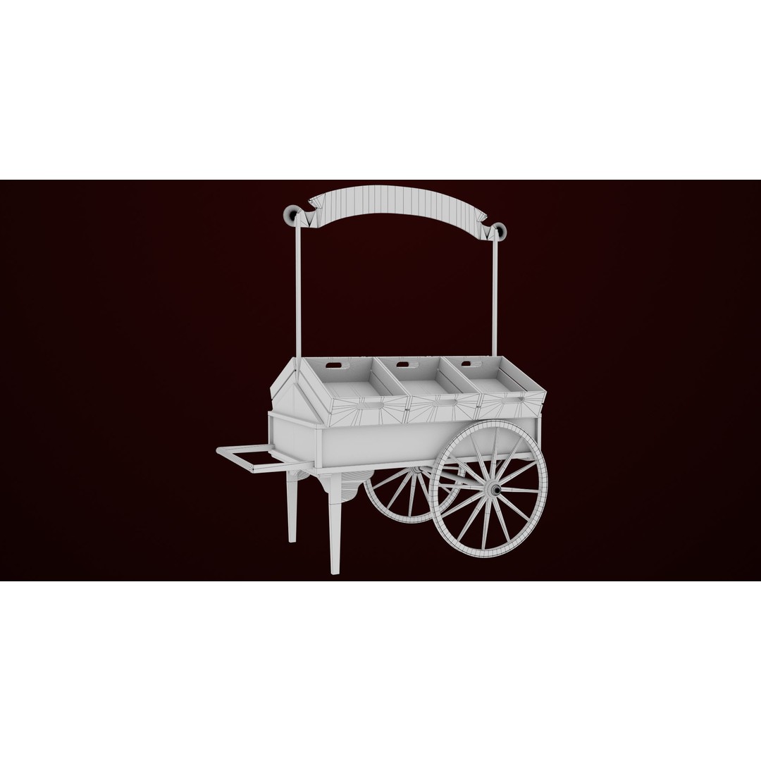 Wooden Wagon Cart 3D Model – Low Poly Game Asset, FBX, PBR Textures - View 36