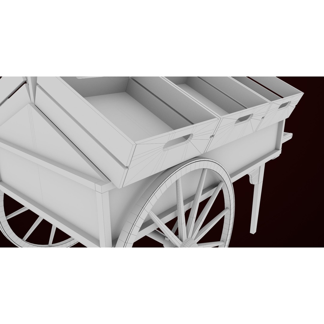 Wooden Wagon Cart 3D Model – Low Poly Game Asset, FBX, PBR Textures - View 39