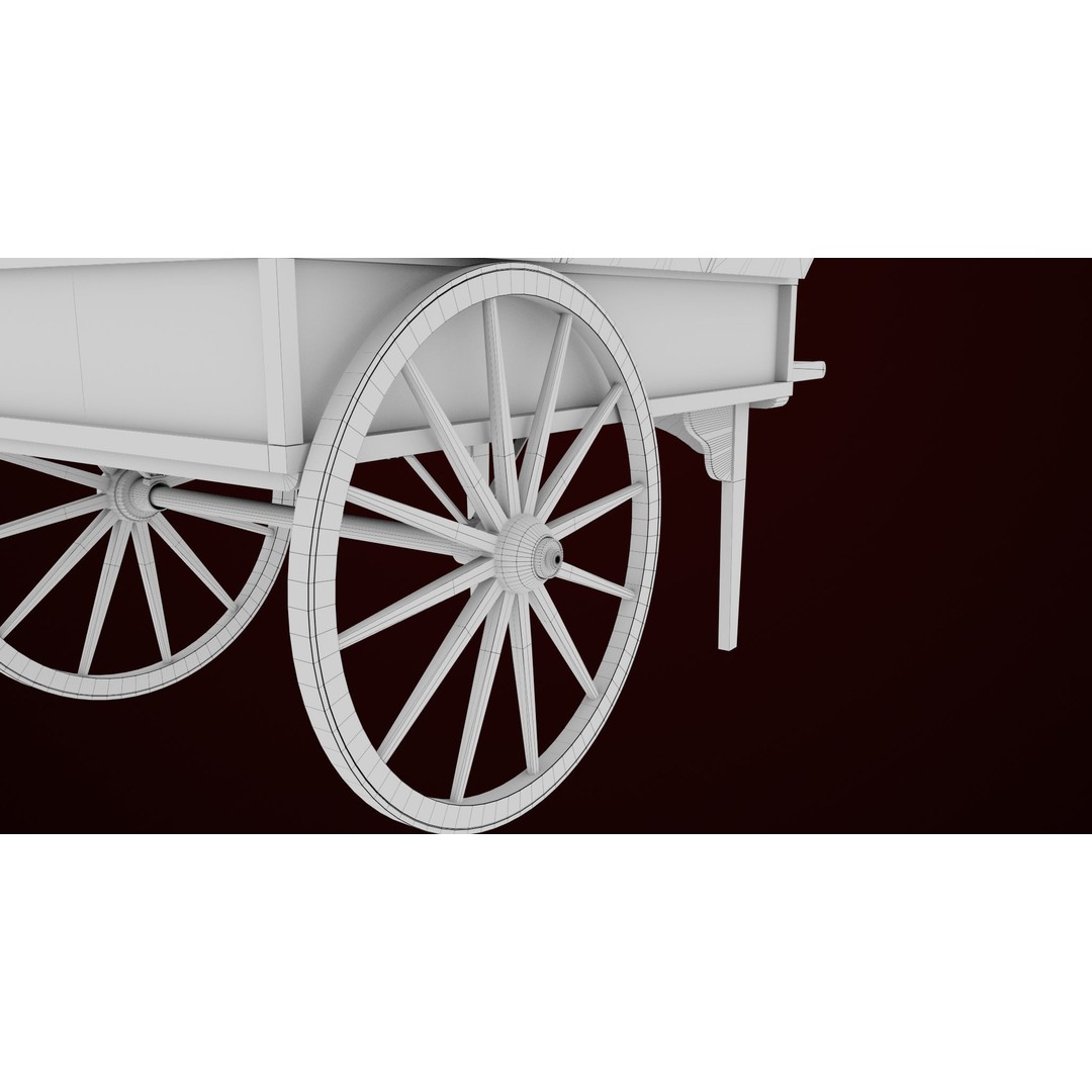 Wooden Wagon Cart 3D Model – Low Poly Game Asset, FBX, PBR Textures - View 40