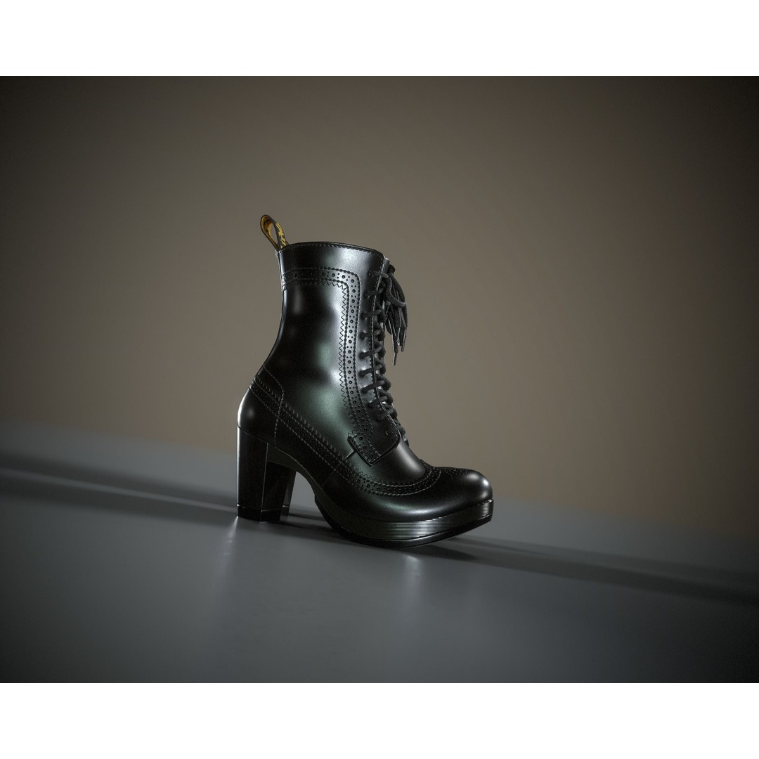 Dr. Martens Regina 3D Model – Low Poly Game Ready Boot, FBX, OBJ - View 13