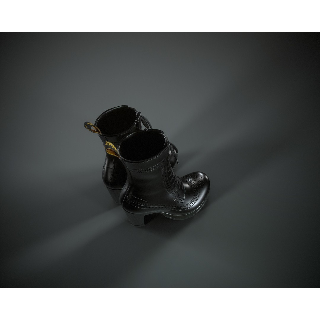 Dr. Martens Regina 3D Model – Low Poly Game Ready Boot, FBX, OBJ - View 14