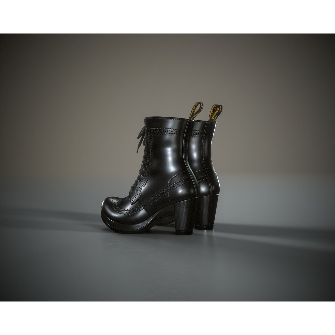 Dr. Martens Regina 3D Model – Low Poly Game Ready Boot, FBX, OBJ - View 15