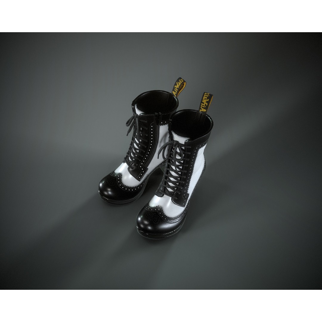 Dr. Martens Regina 3D Model – Low Poly Game Ready Boot, FBX, OBJ - View 4
