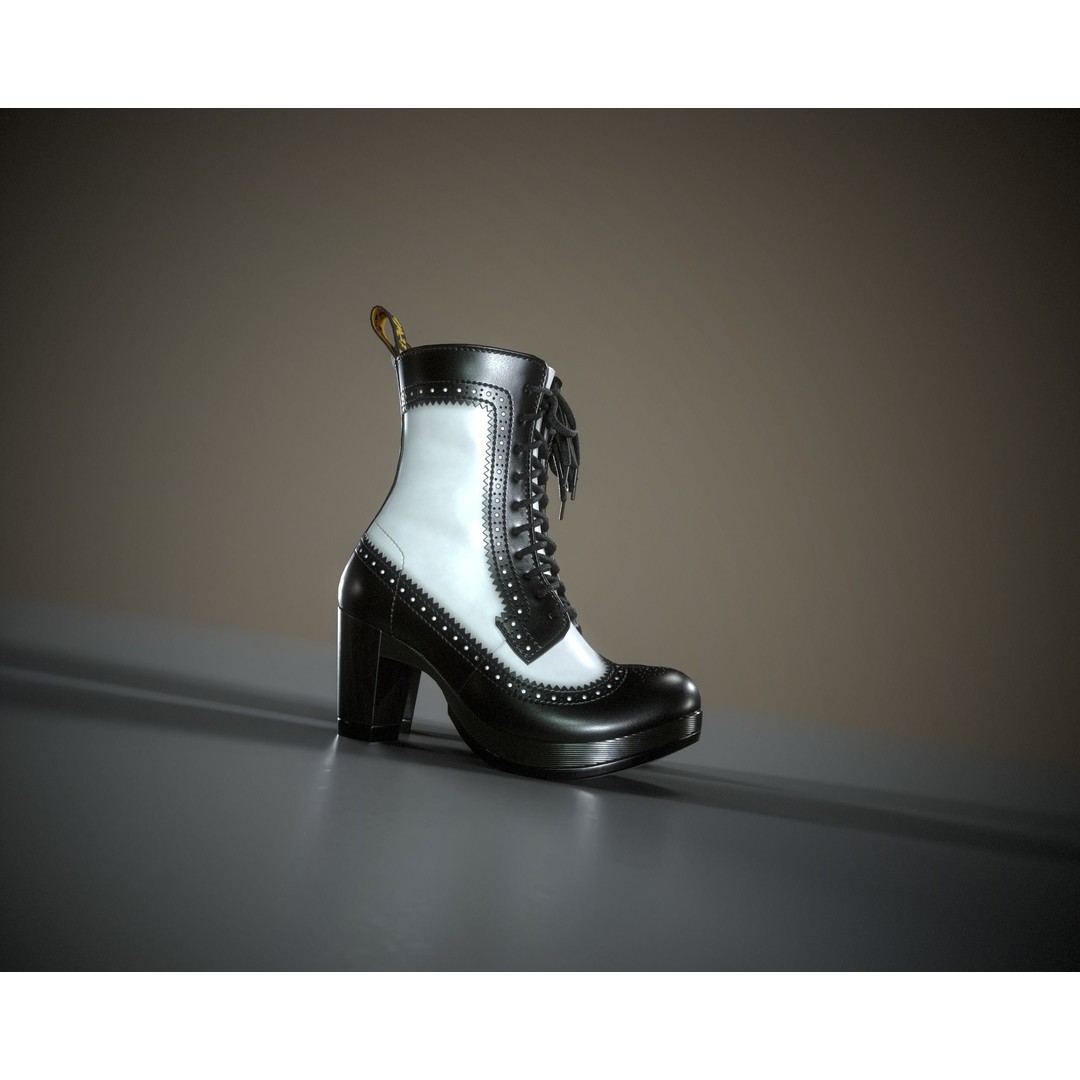 Dr. Martens Regina 3D Model – Low Poly Game Ready Boot, FBX, OBJ - View 5