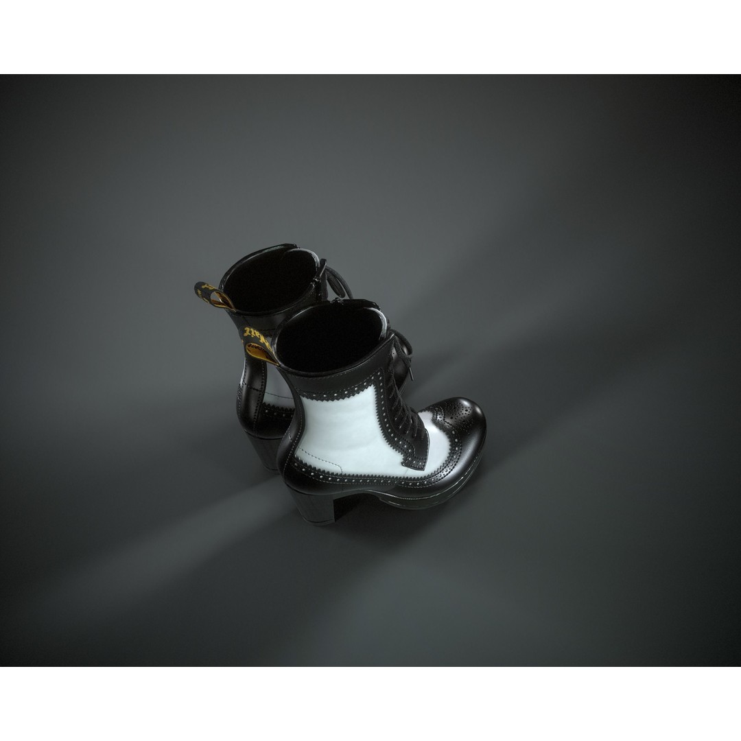 Dr. Martens Regina 3D Model – Low Poly Game Ready Boot, FBX, OBJ - View 6