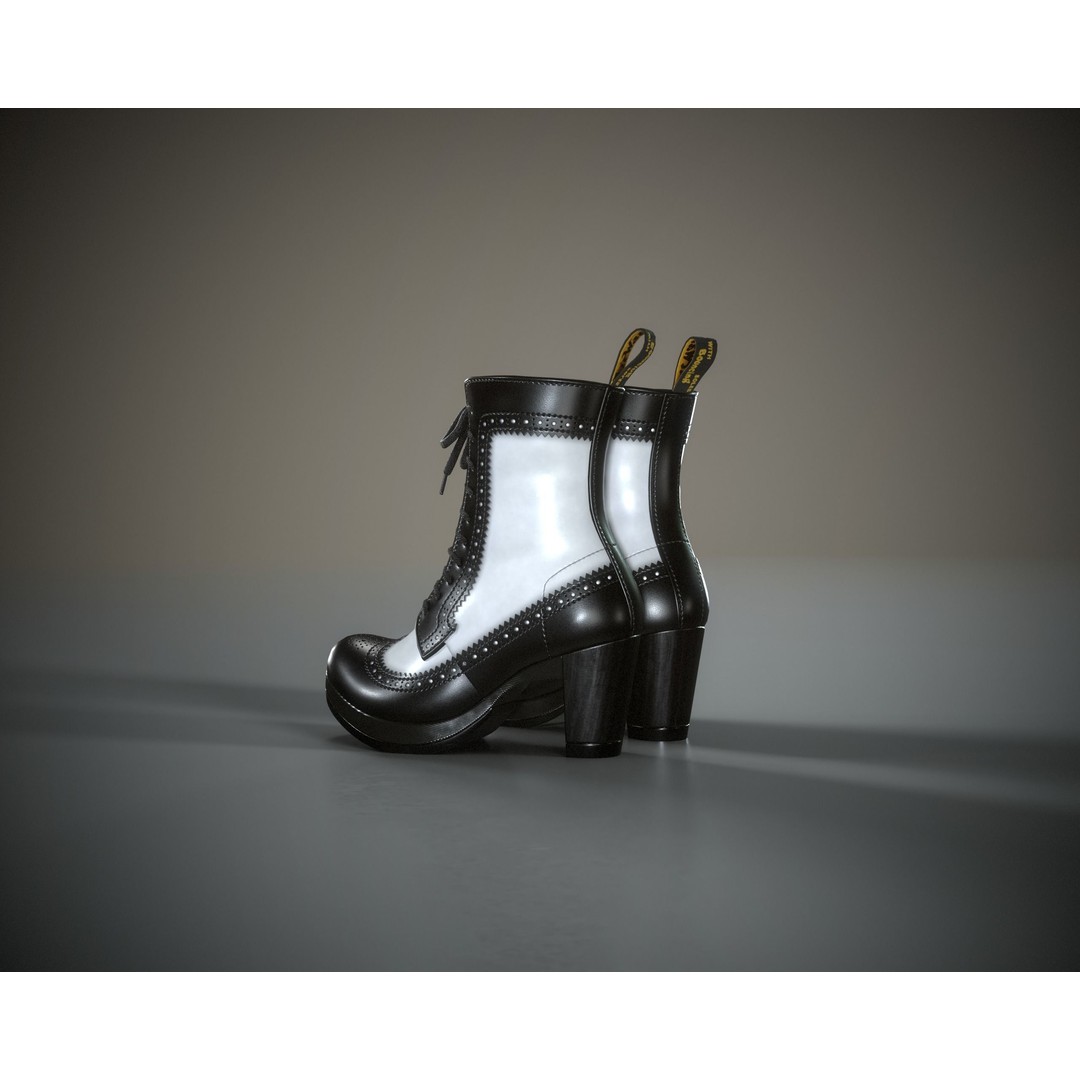 Dr. Martens Regina 3D Model – Low Poly Game Ready Boot, FBX, OBJ - View 7