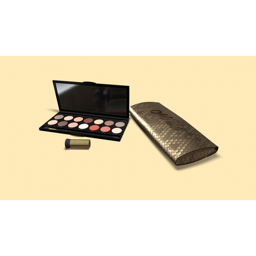 Cosmetic Kit 3D Model – Low Poly Beauty Asset with Bag, FBX - View 3