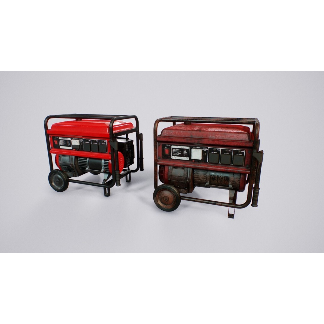 Diesel Generator 3D Model – PBR Game Ready Low Poly, FBX