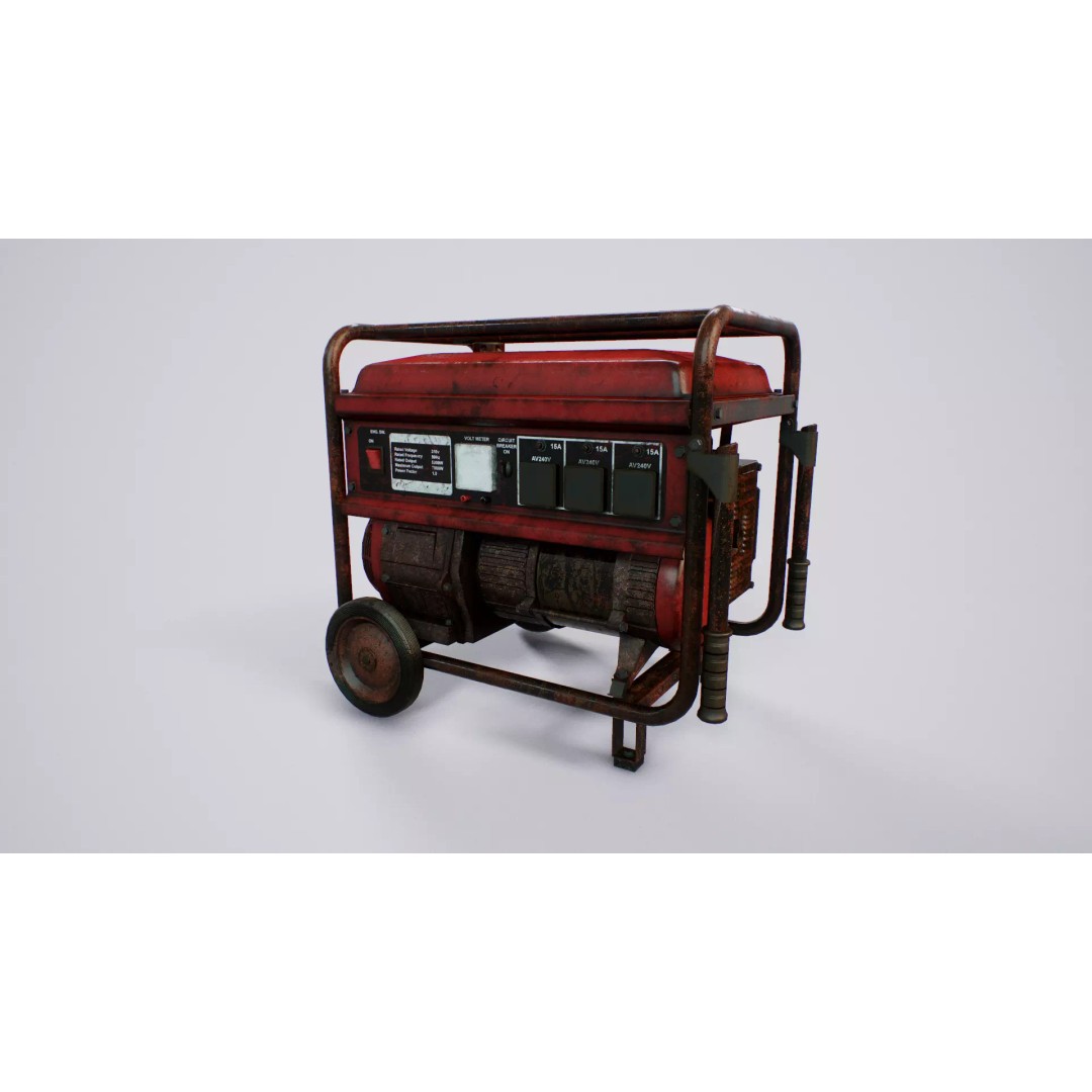 Diesel Generator 3D Model – PBR Game Ready Low Poly, FBX - View 2