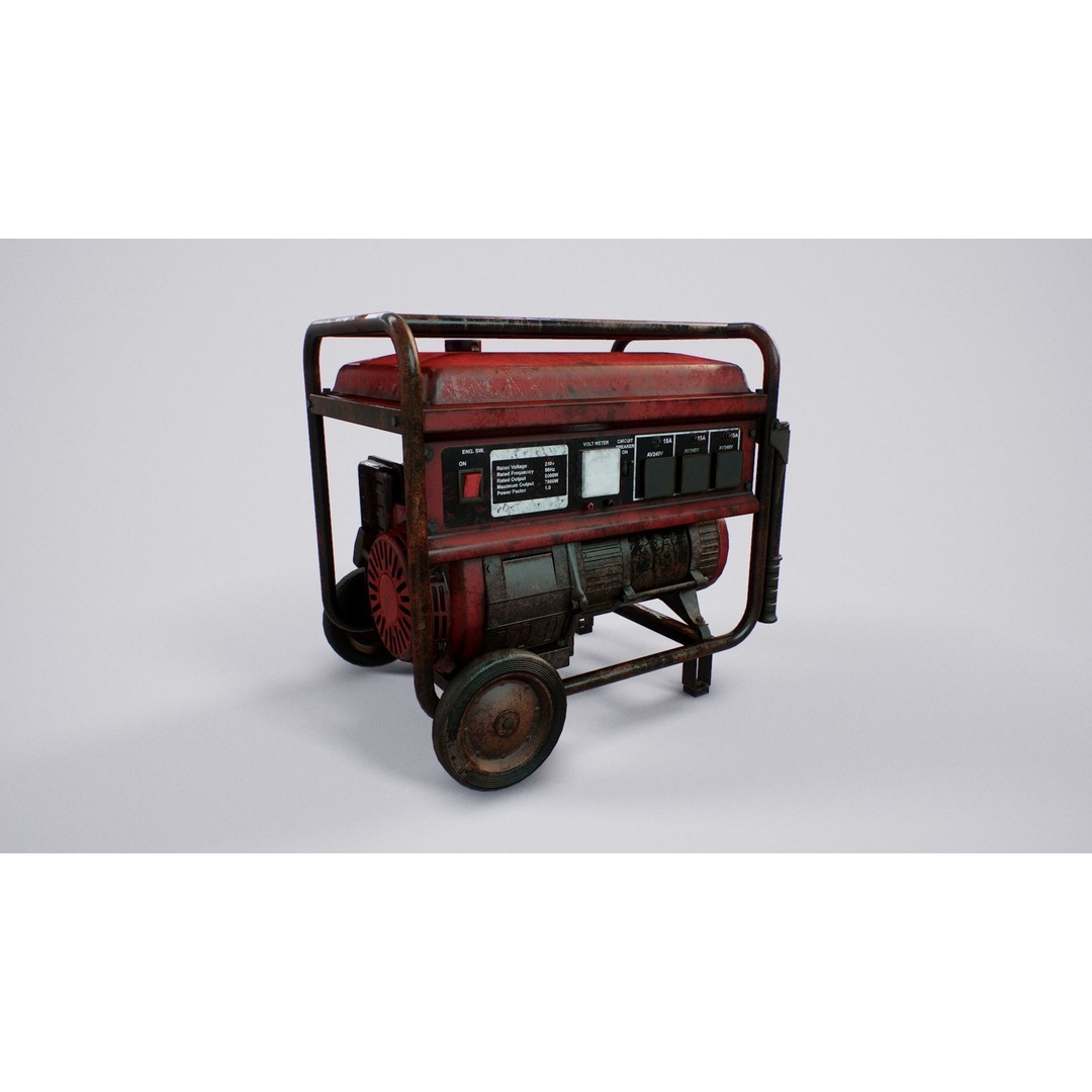 Diesel Generator 3D Model – PBR Game Ready Low Poly, FBX - View 4
