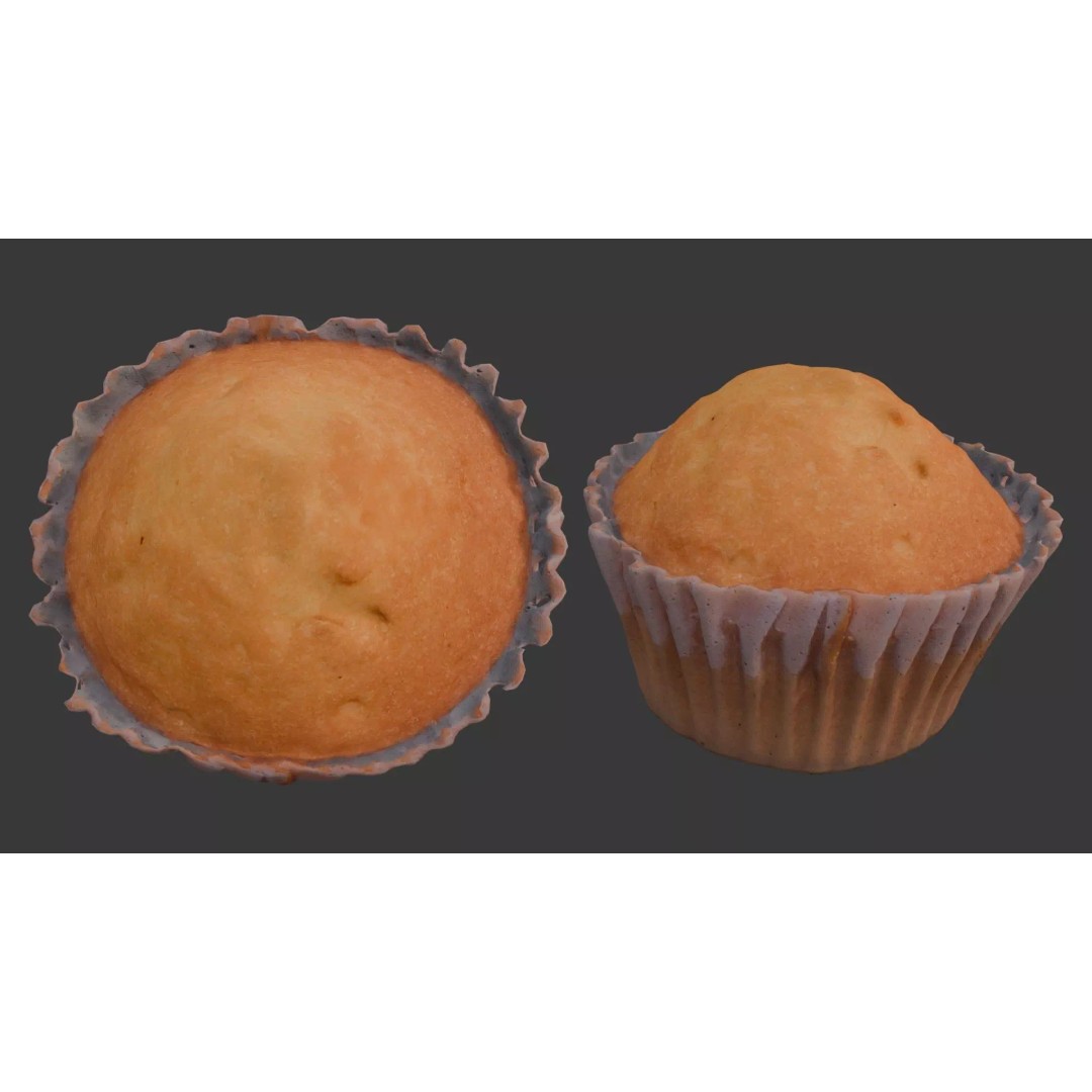 Realistic Muffin 3D Model – Low Poly PBR Asset for Games and VR - View 2