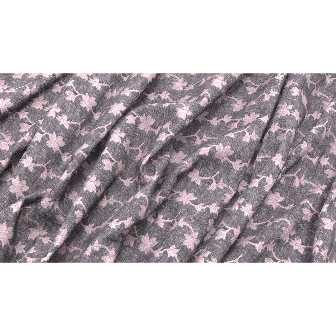 Embroidery Fabric 3D Model – 4K Seamless PBR Textures, PNG