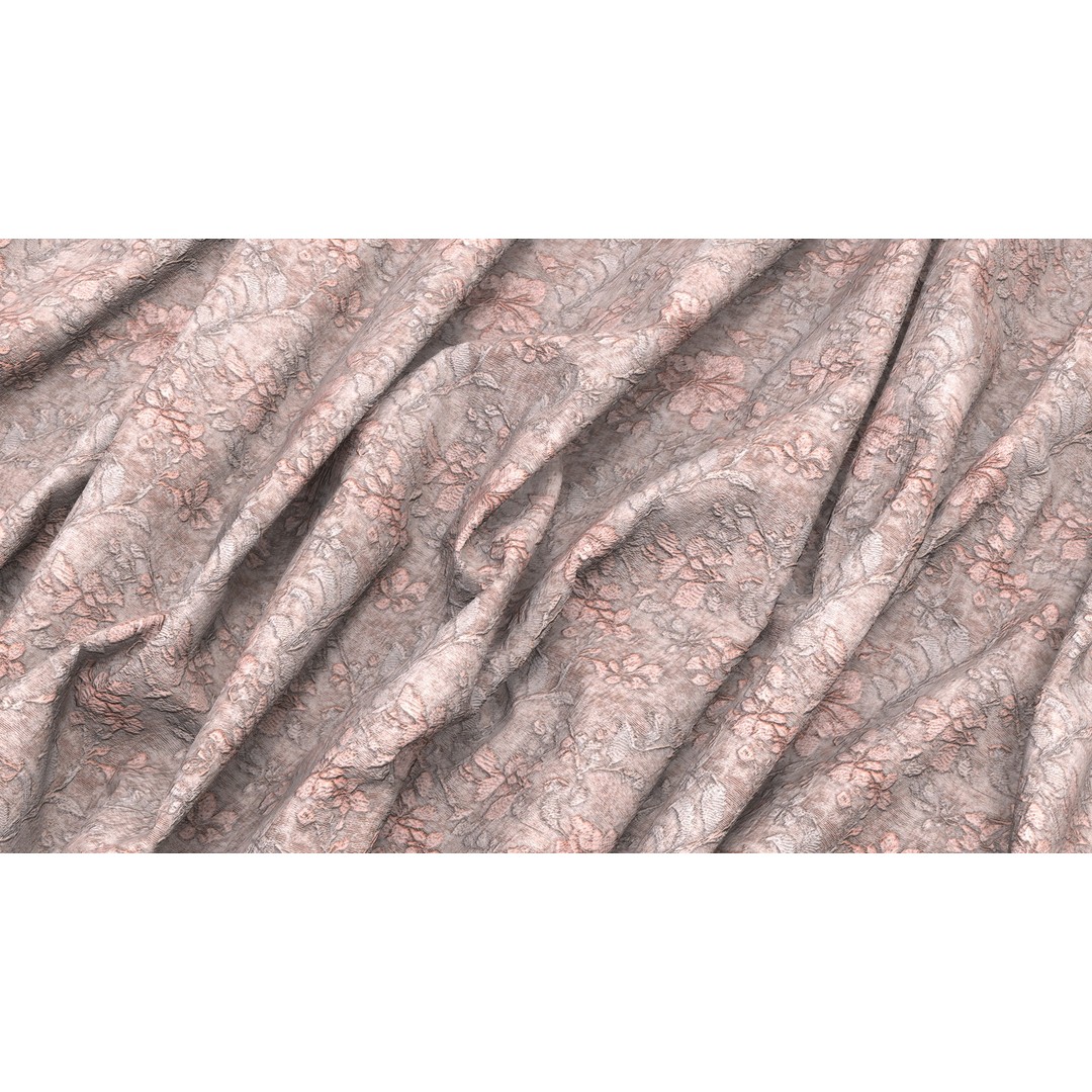 Embroidery Fabric 3D Model – 4K Seamless PBR Textures, PNG - View 4