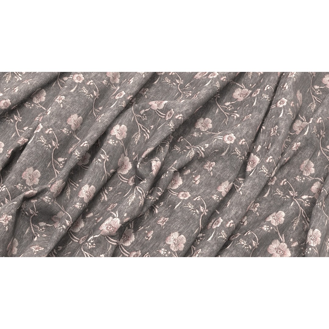 Embroidery Fabric 3D Model – 4K Seamless PBR Textures, PNG - View 5