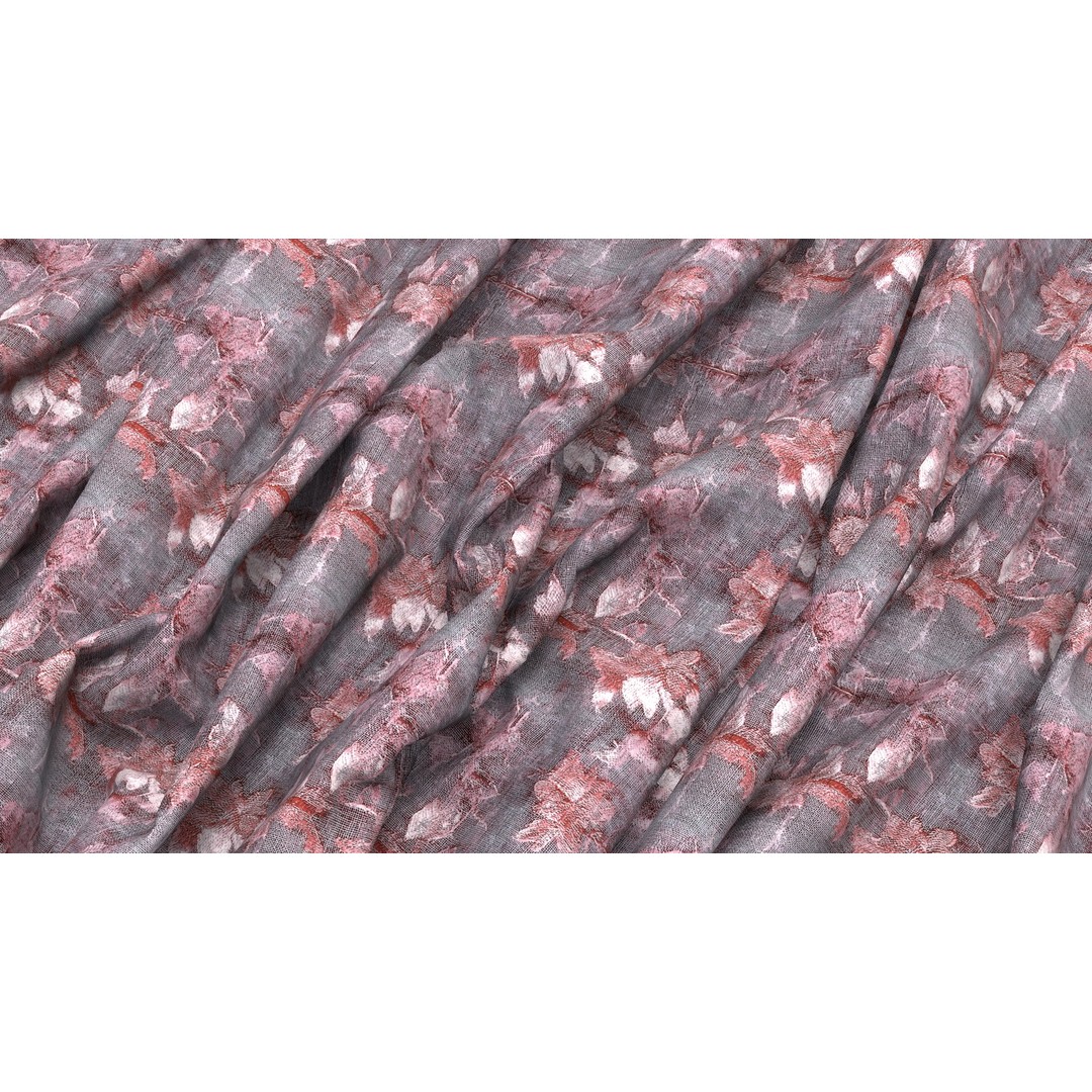 Embroidery Fabric 3D Model – 4K Seamless PBR Textures, PNG - View 7