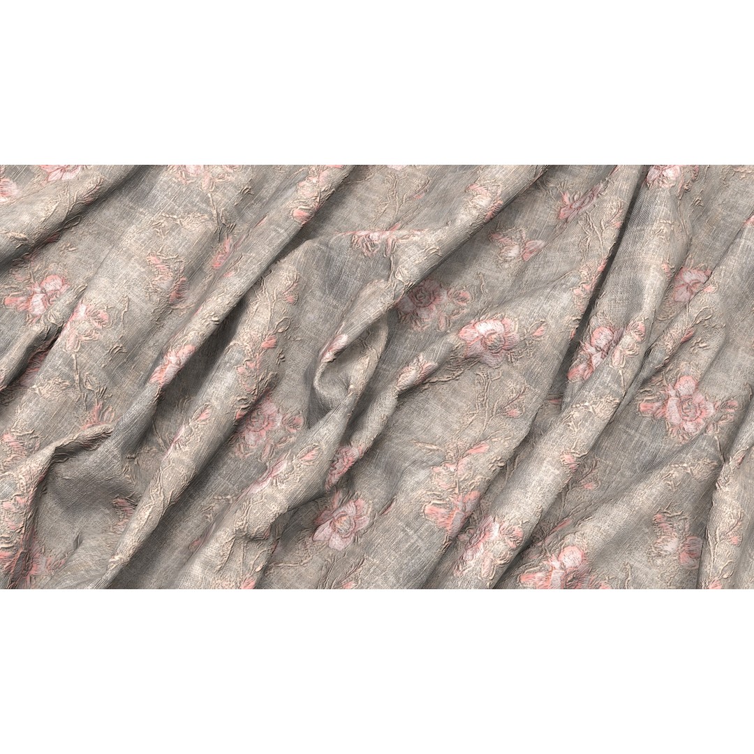 Embroidery Fabric 3D Model – 4K Seamless PBR Textures, PNG - View 8