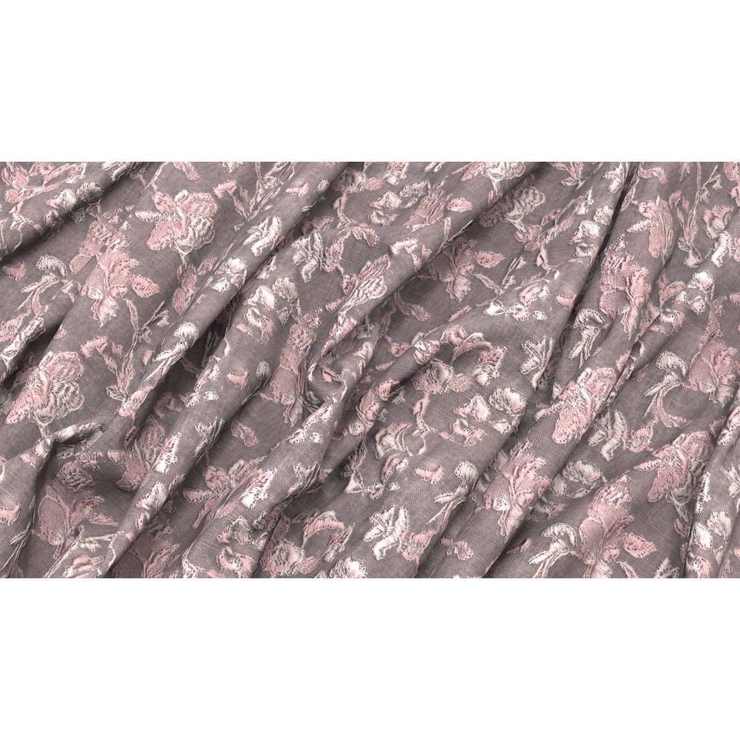 Embroidery Fabric 3D Model – 4K Seamless PBR Textures, PNG - View 9