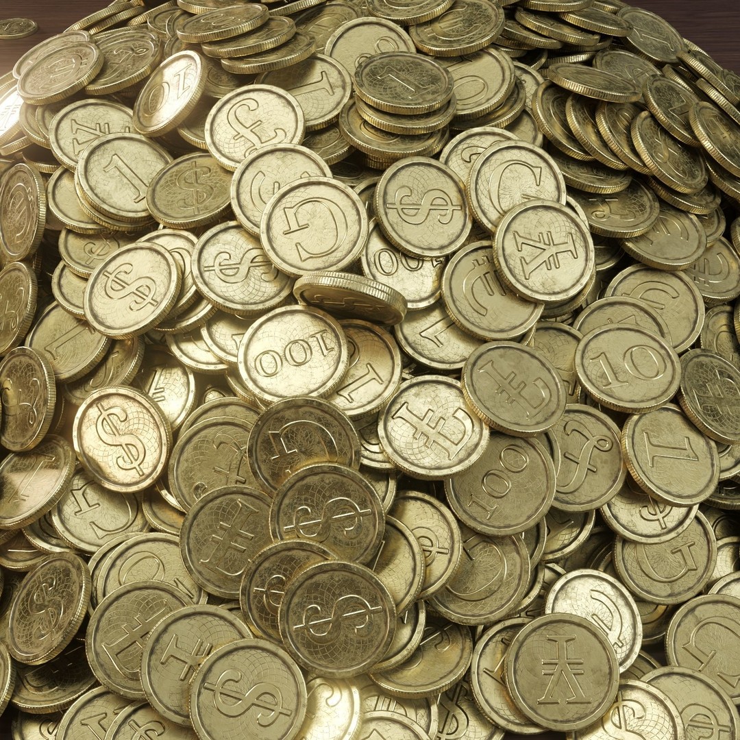 Old Gold Coin 3D Model – Low Poly PBR Asset with 10 Textures - View 13