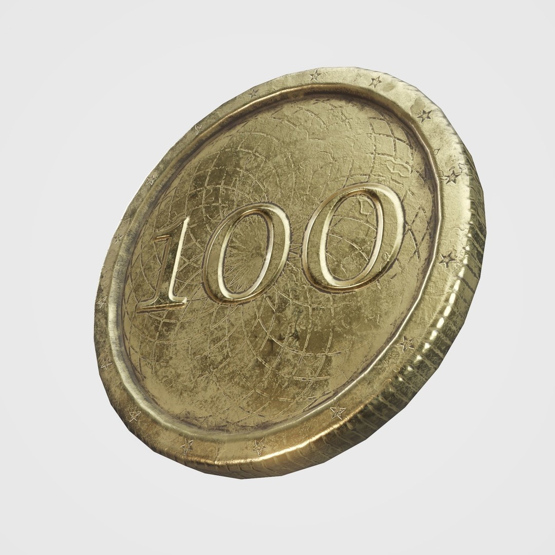 Old Gold Coin 3D Model – Low Poly PBR Asset with 10 Textures - View 21