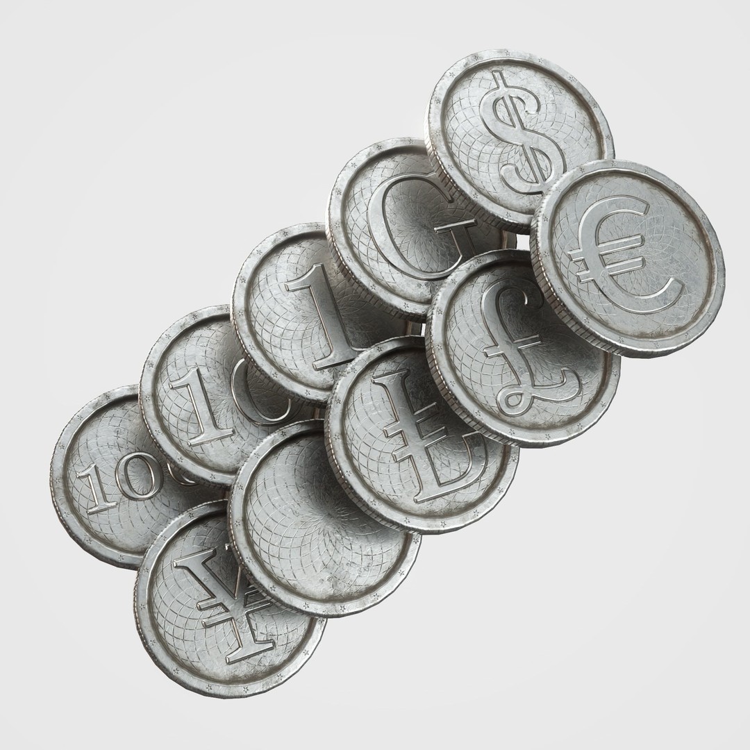 Old Gold Coin 3D Model – Low Poly PBR Asset with 10 Textures - View 3