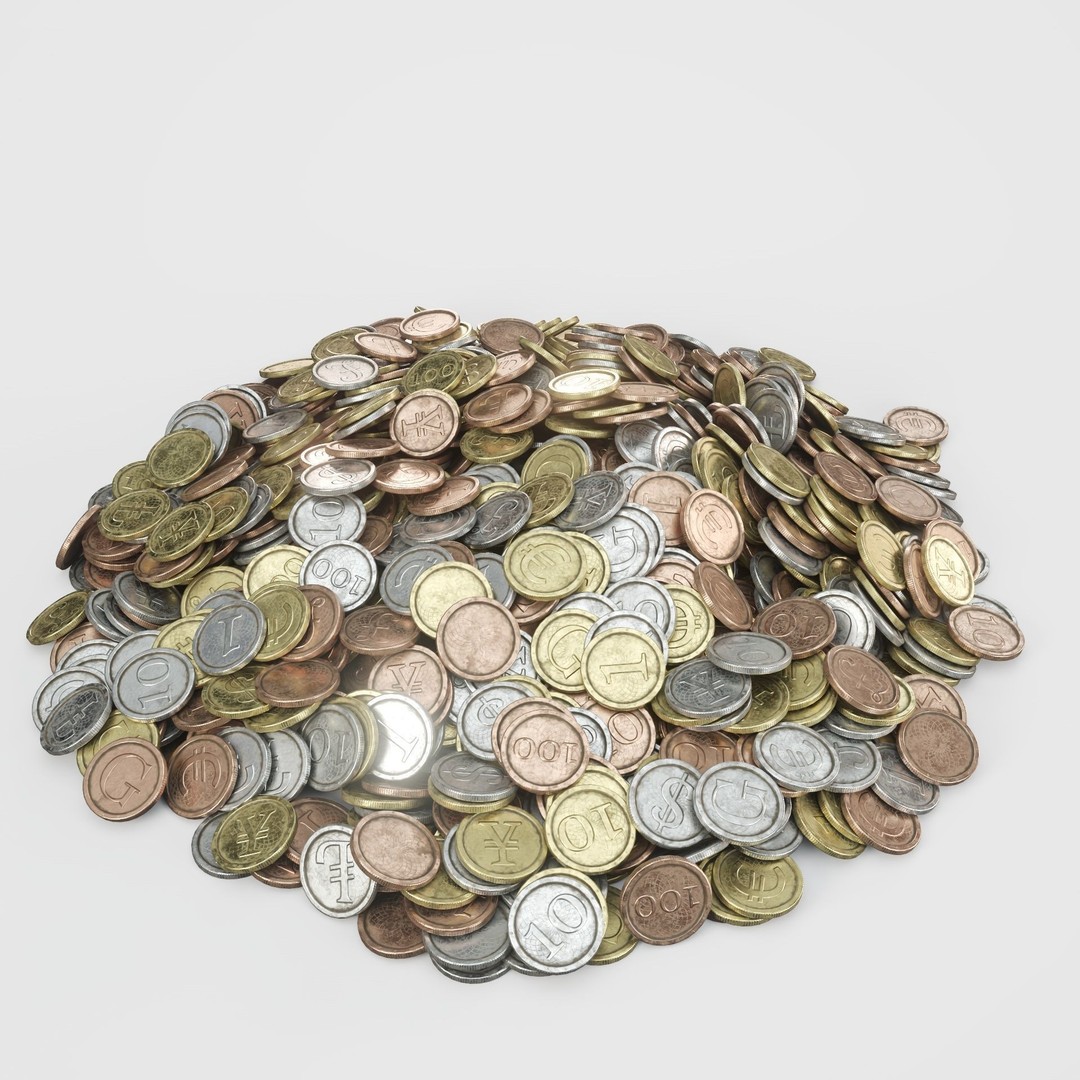 Old Gold Coin 3D Model – Low Poly PBR Asset with 10 Textures - View 5