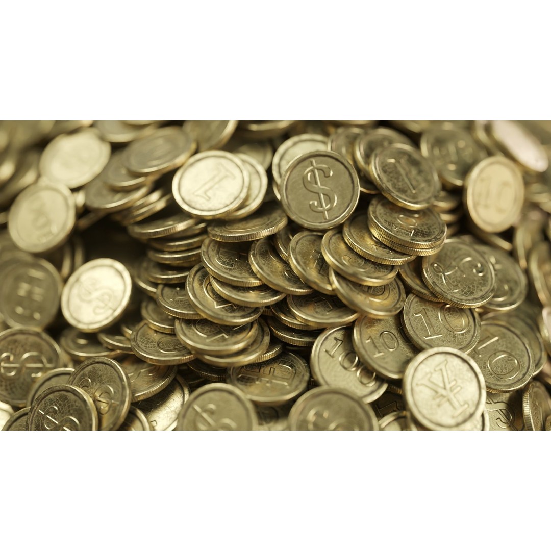 Old Gold Coin 3D Model – Low Poly PBR Asset with 10 Textures - View 6