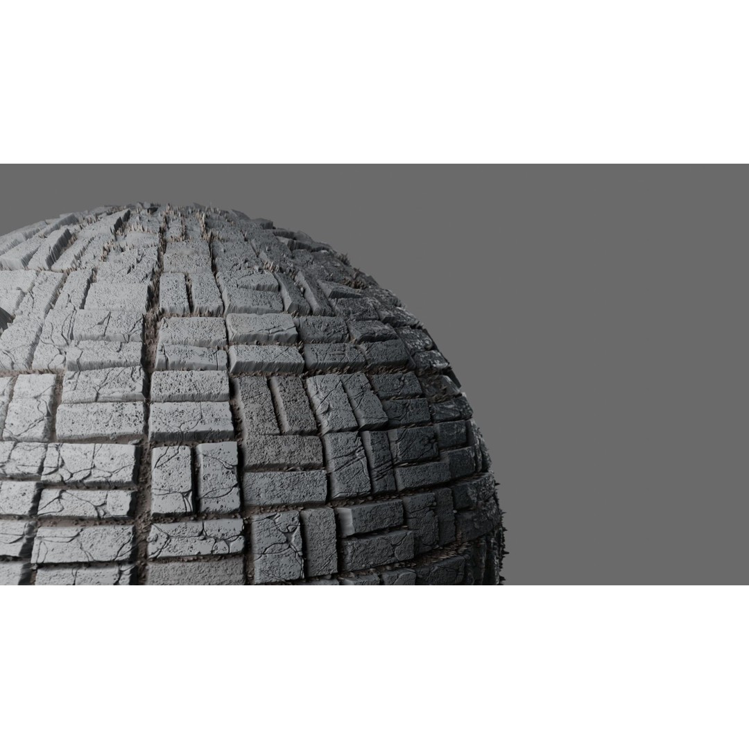 Brick Tile Stone Pavers 3D Model – Seamless PBR Texture for Archviz