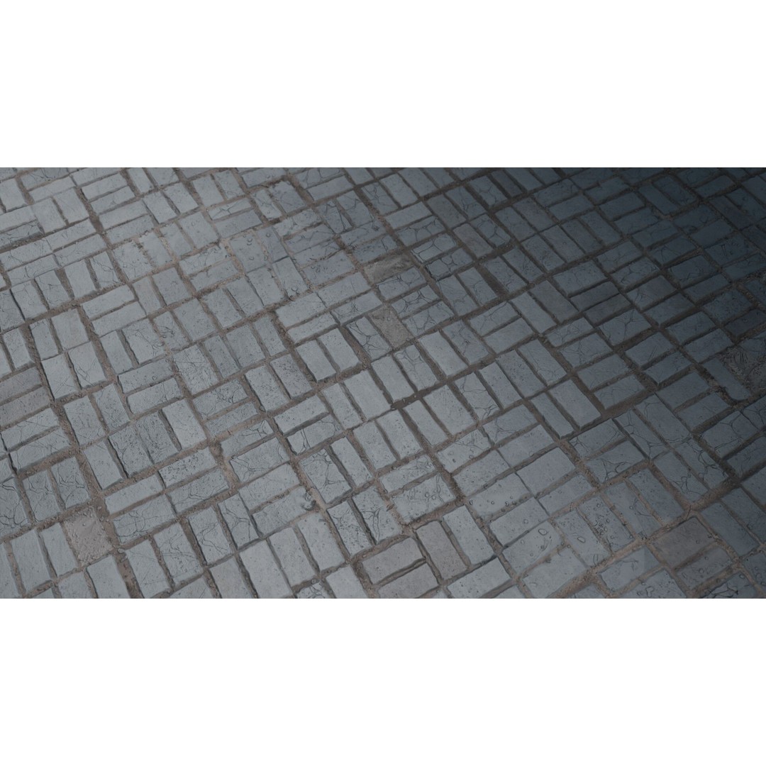 Brick Tile Stone Pavers 3D Model – Seamless PBR Texture for Archviz - View 4