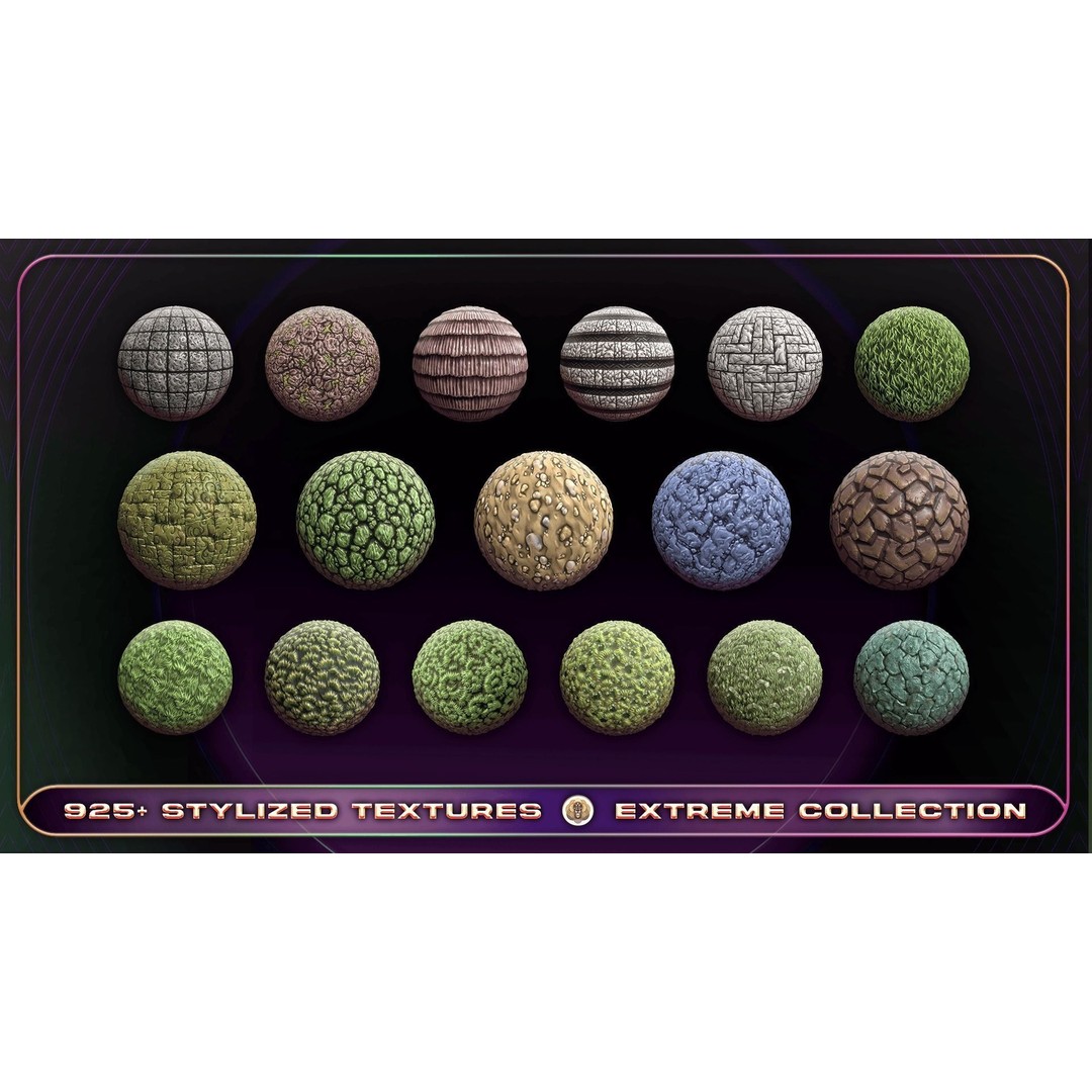 Extreme Texture Collection 3D Model – 925 Stylized PBR Textures - View 10