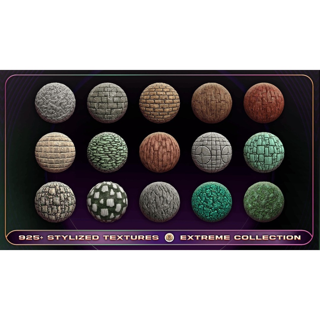 Extreme Texture Collection 3D Model – 925 Stylized PBR Textures - View 11