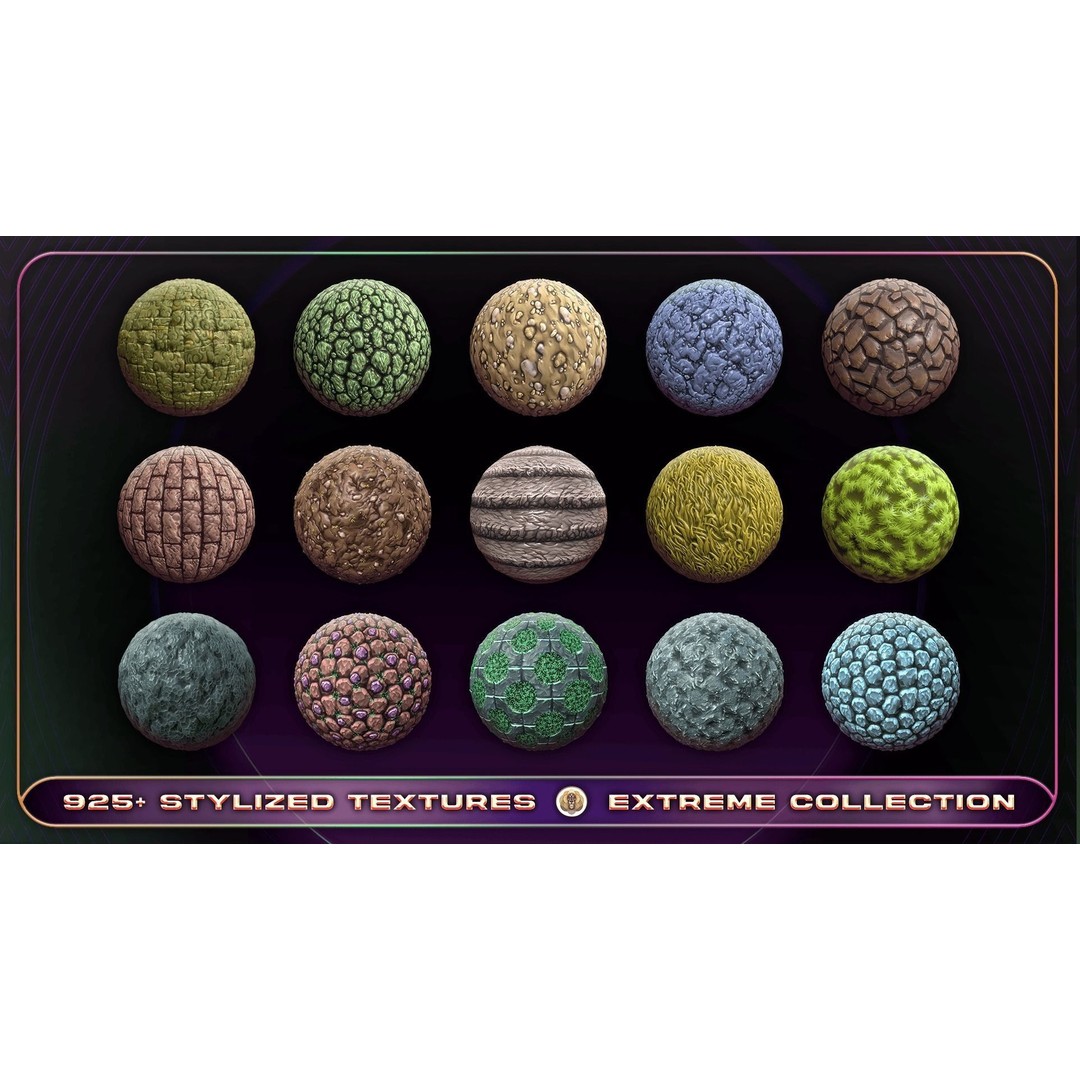 Extreme Texture Collection 3D Model – 925 Stylized PBR Textures - View 12
