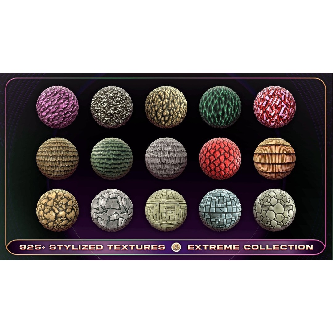 Extreme Texture Collection 3D Model – 925 Stylized PBR Textures - View 13
