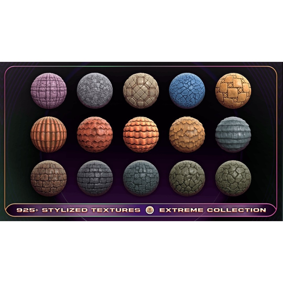 Extreme Texture Collection 3D Model – 925 Stylized PBR Textures - View 14