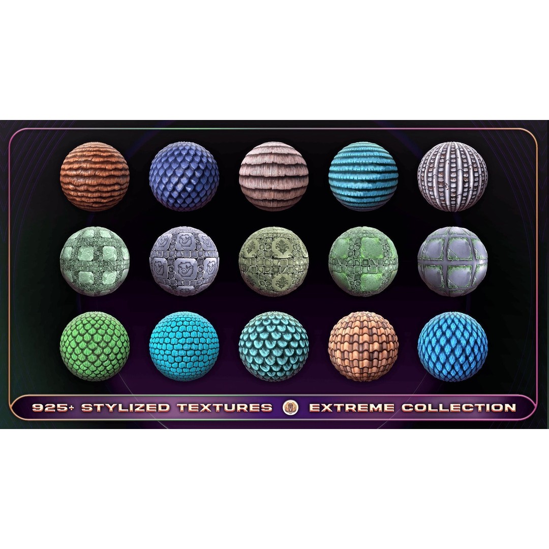 Extreme Texture Collection 3D Model – 925 Stylized PBR Textures - View 15