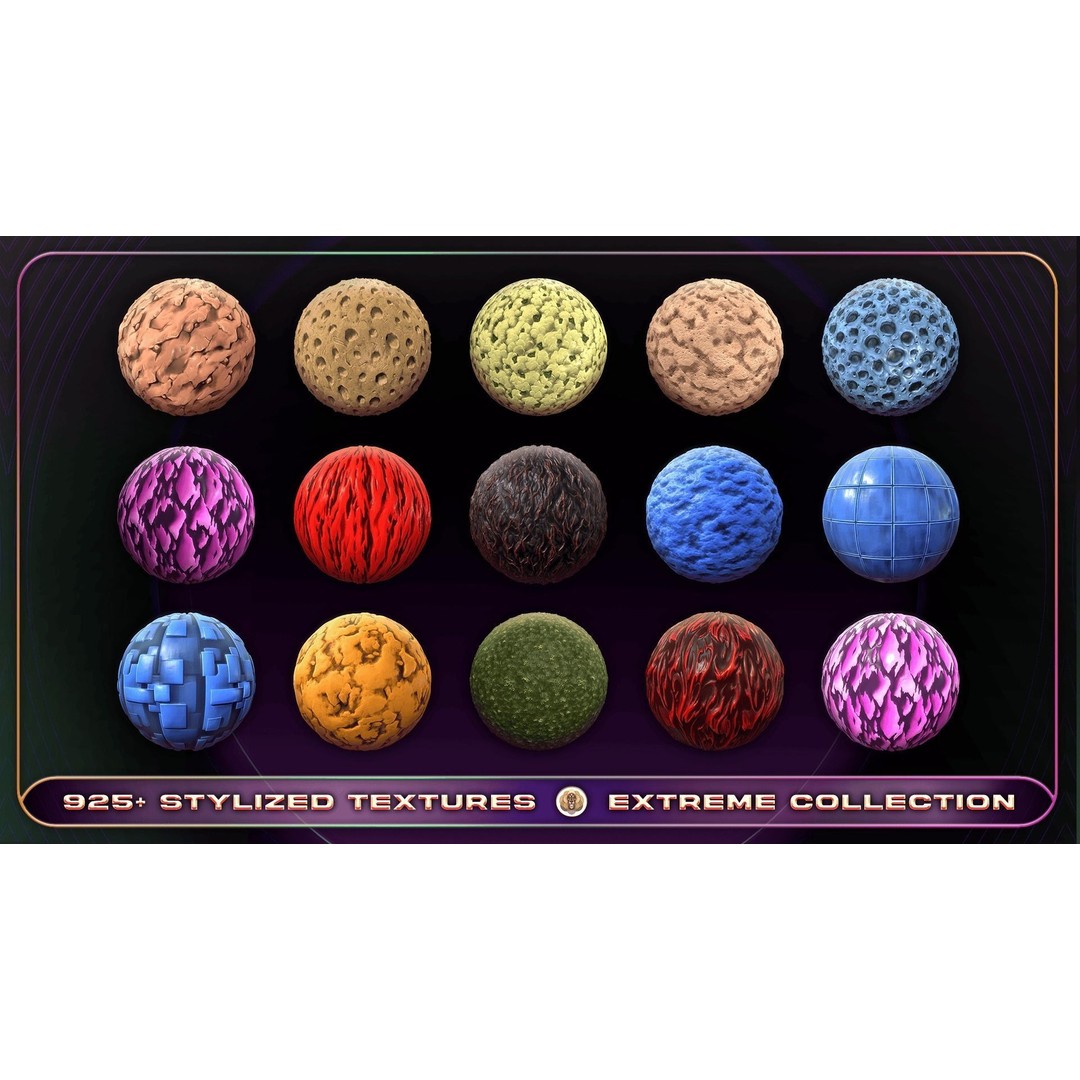 Extreme Texture Collection 3D Model – 925 Stylized PBR Textures - View 16