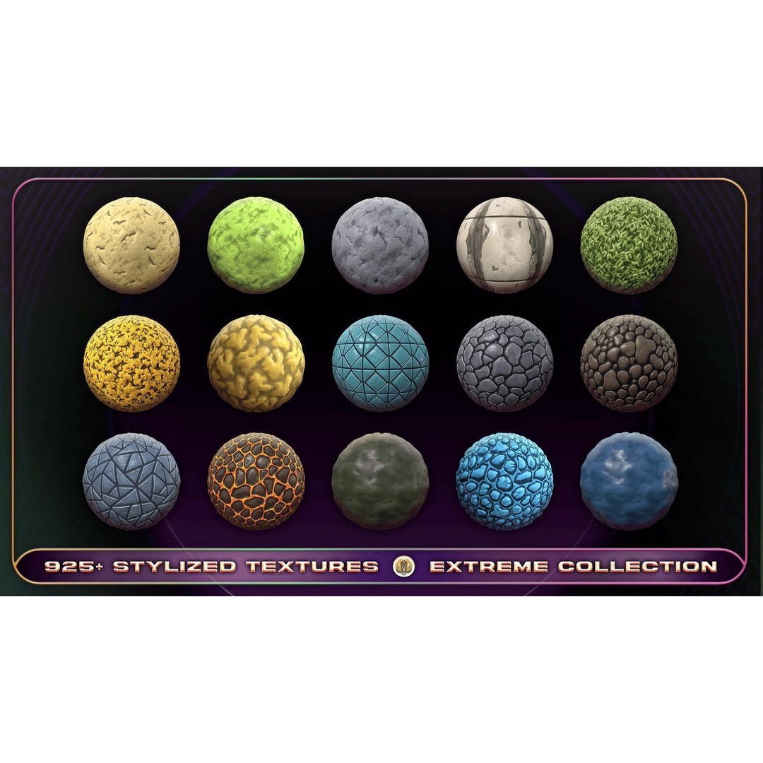 Extreme Texture Collection 3D Model – 925 Stylized PBR Textures - View 17