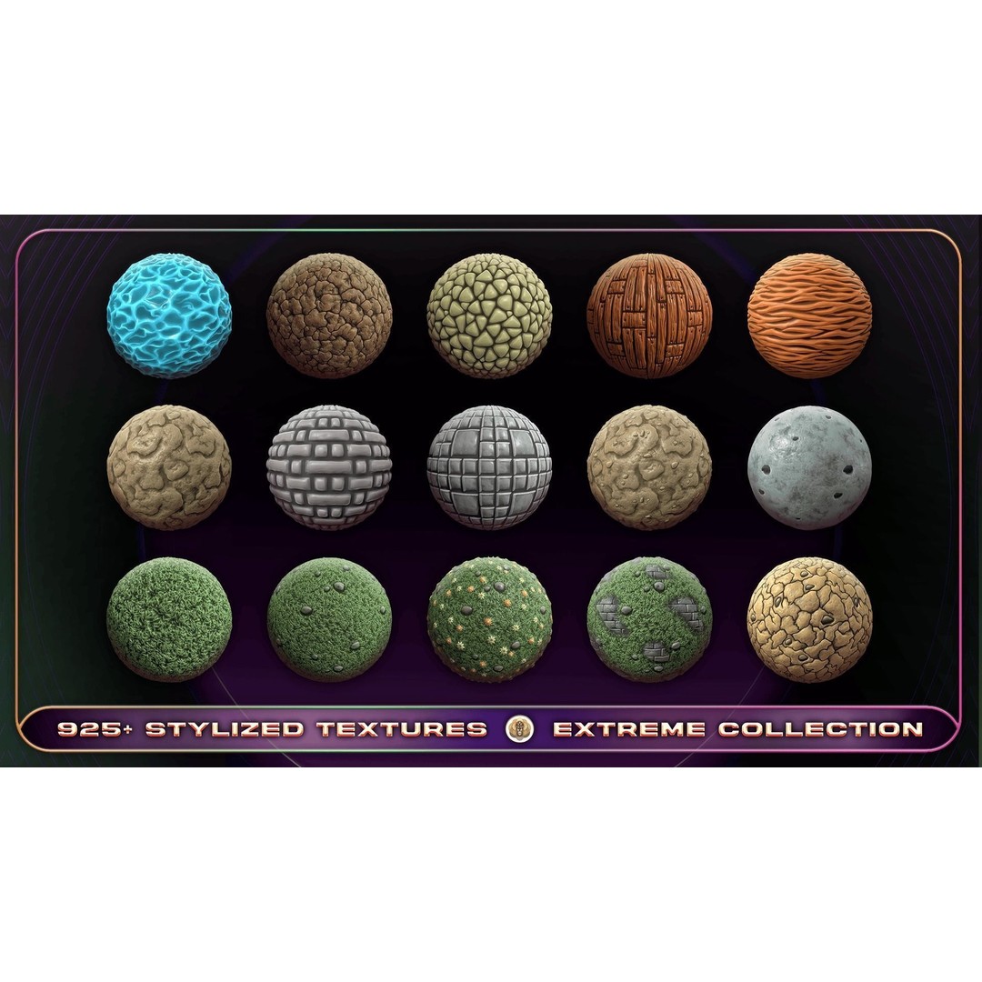 Extreme Texture Collection 3D Model – 925 Stylized PBR Textures - View 18