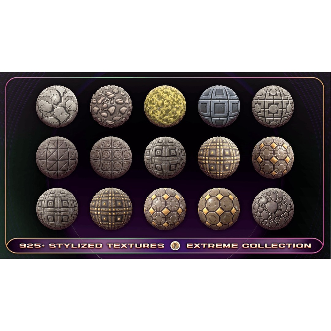 Extreme Texture Collection 3D Model – 925 Stylized PBR Textures - View 19
