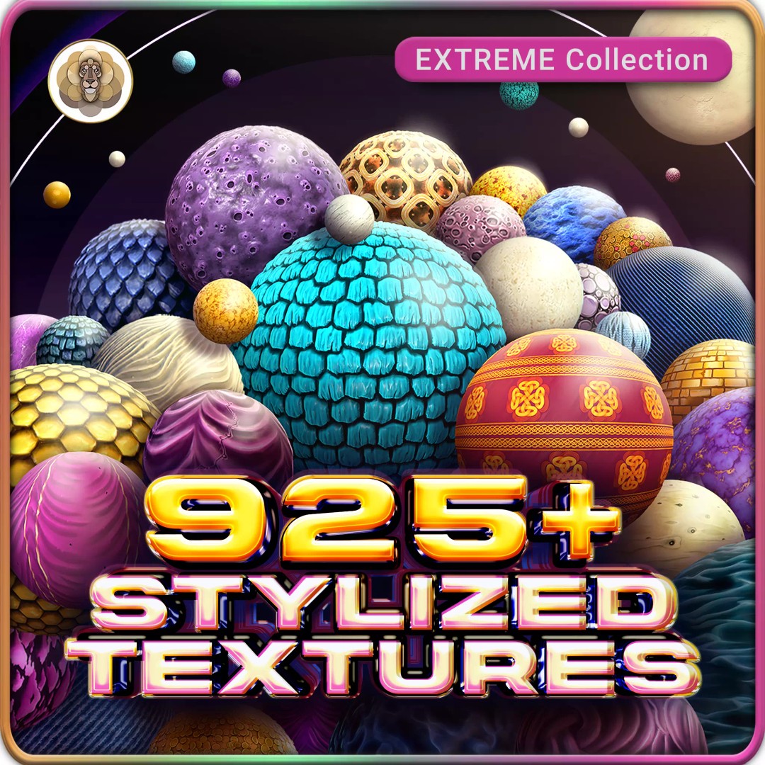 Extreme Texture Collection 3D Model – 925 Stylized PBR Textures - View 2