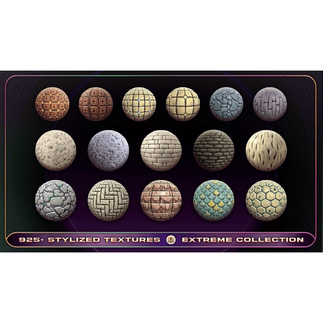 Extreme Texture Collection 3D Model – 925 Stylized PBR Textures - View 20