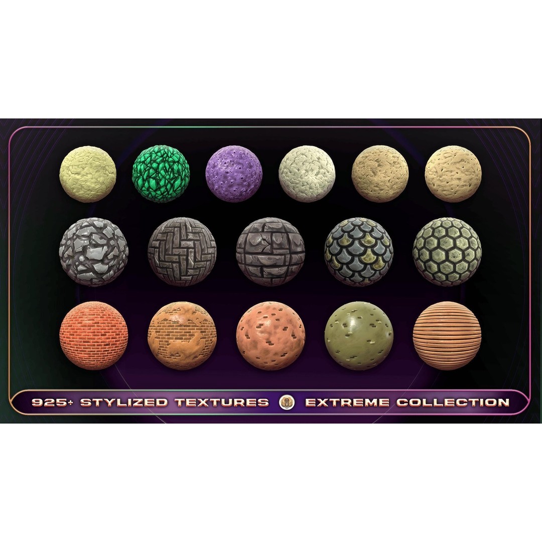 Extreme Texture Collection 3D Model – 925 Stylized PBR Textures - View 21