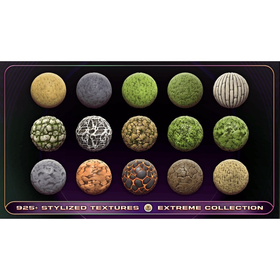 Extreme Texture Collection 3D Model – 925 Stylized PBR Textures - View 22