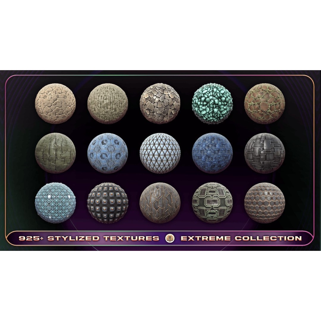 Extreme Texture Collection 3D Model – 925 Stylized PBR Textures - View 23