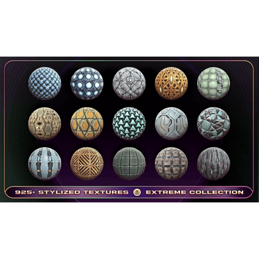 Extreme Texture Collection 3D Model – 925 Stylized PBR Textures - View 24