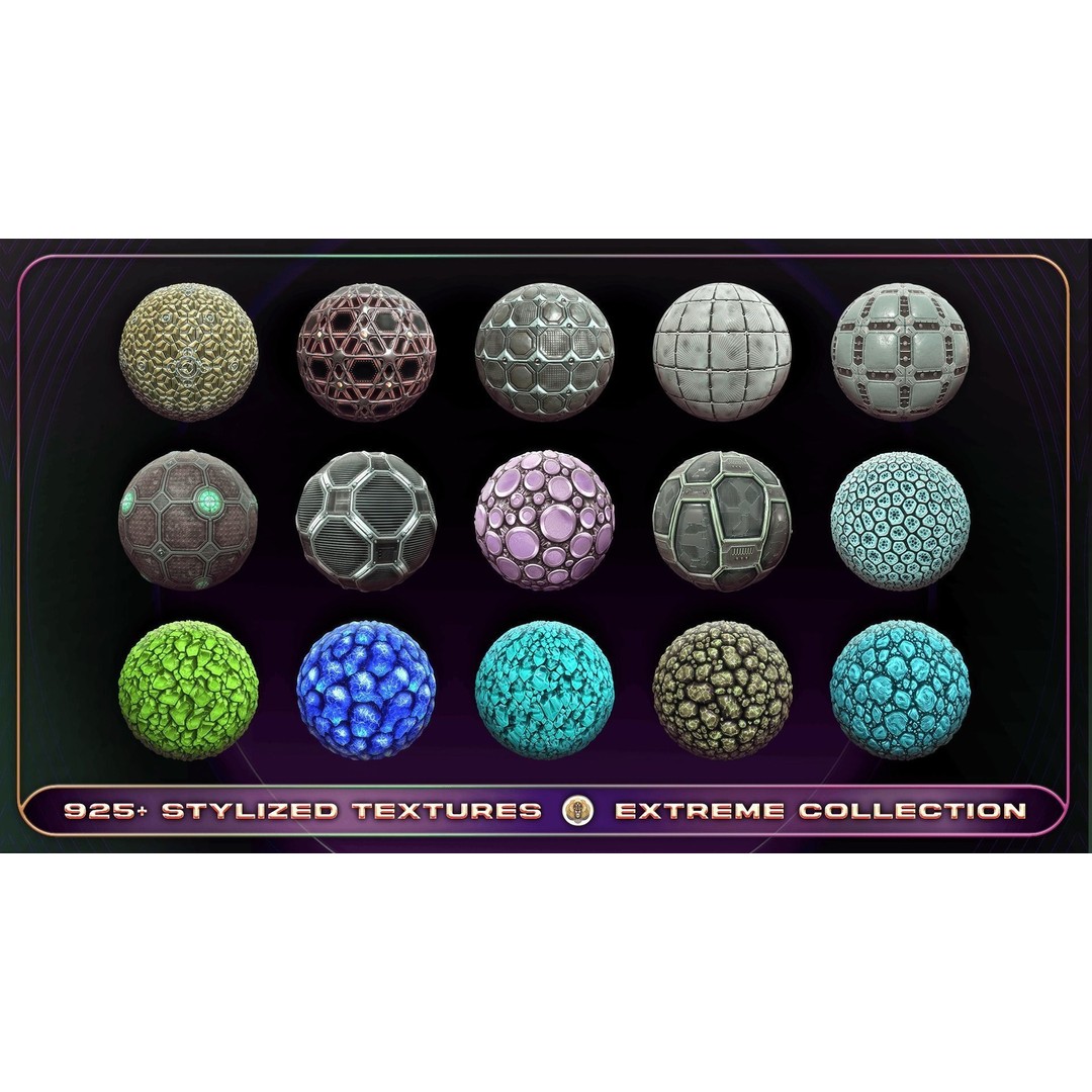 Extreme Texture Collection 3D Model – 925 Stylized PBR Textures - View 26