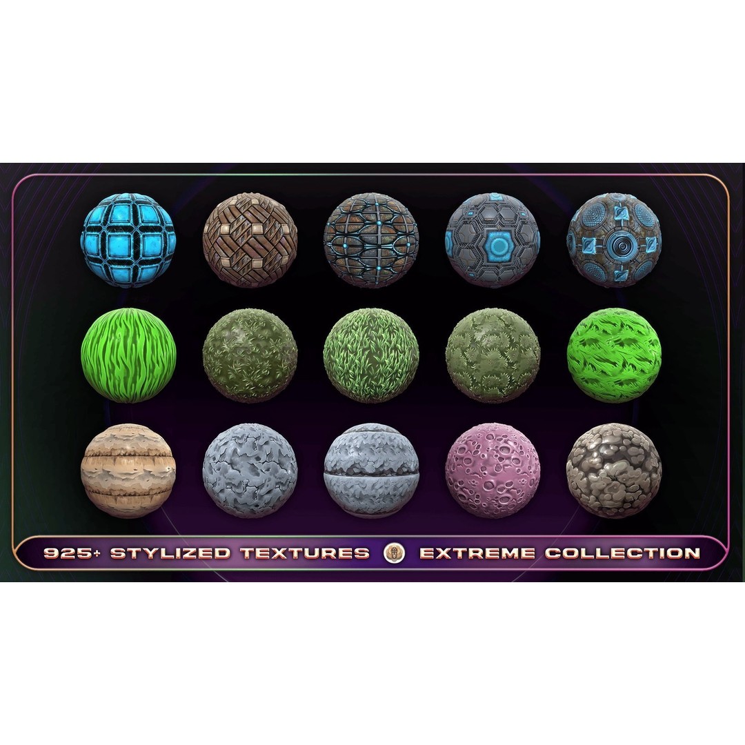 Extreme Texture Collection 3D Model – 925 Stylized PBR Textures - View 30