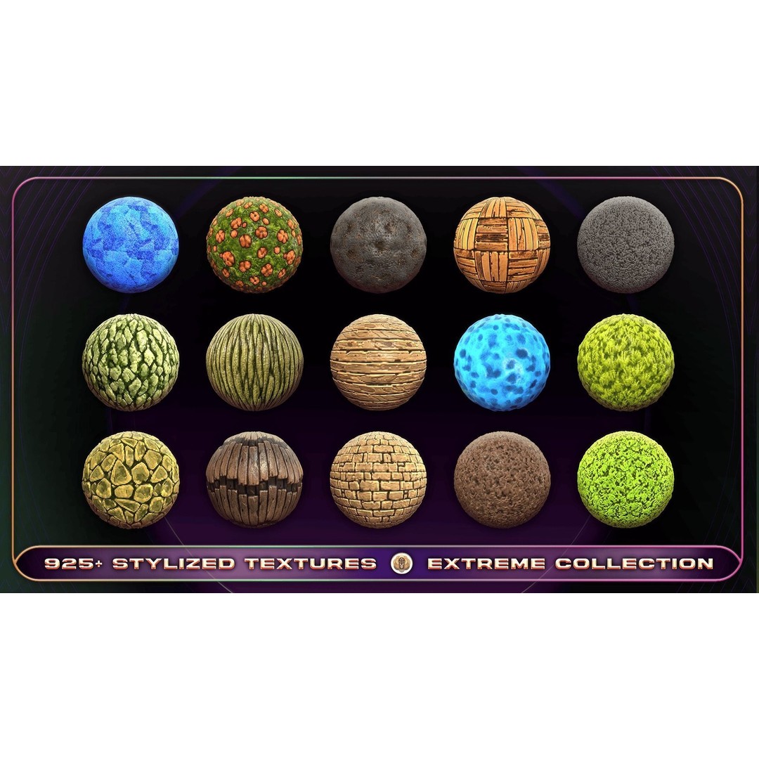 Extreme Texture Collection 3D Model – 925 Stylized PBR Textures - View 31